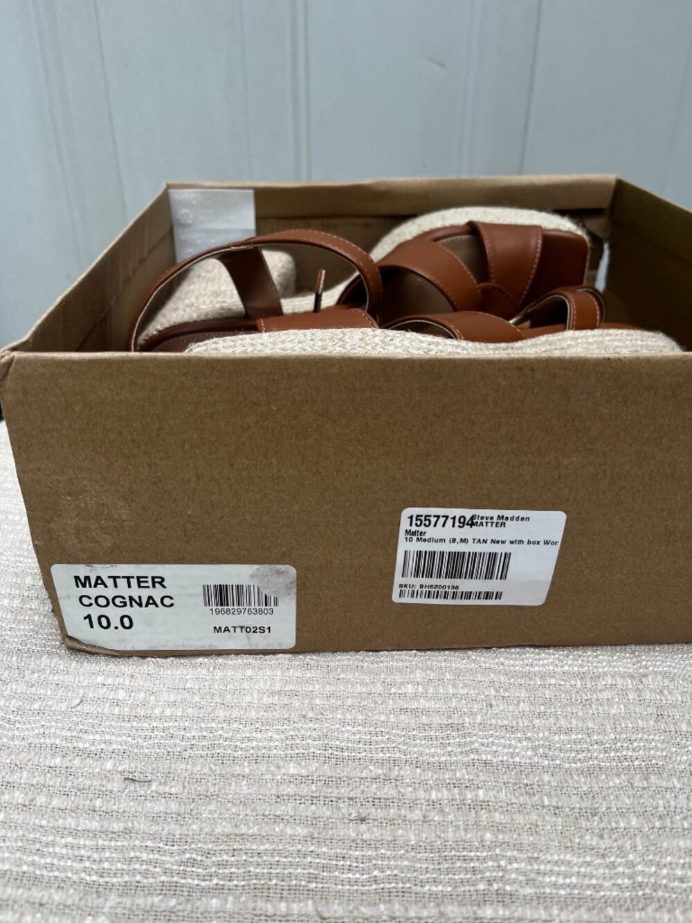 Steve Madden Matter Platform Tan Strappy Sandals Size 9 - 9.5 - Picture 5 of 6
